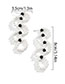 Fashion White Geometric Pearl Ball Bead Braided Stud Earrings