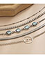 Fashion Silver Alloy Geometric Diamond Claw Chain Cat's Eye Chain Bracelet Set