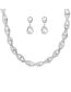 Fashion 778+746 Three-piece Set Geometric Diamond Stud Necklace Bracelet Set