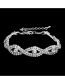 Fashion 778+746 Three-piece Set Geometric Diamond Stud Necklace Bracelet Set
