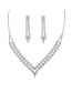 Fashion Silver Geometric Diamond Tassel Drop Necklace