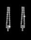 Fashion Silver Geometric Diamond Tassel Drop Necklace