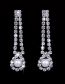 Fashion Silver Alloy Diamond Geometric Drop Necklace Set