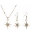 Fashion Silver Alloy Diamond Starburst Stud Necklace Set