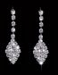 Fashion Silver Alloy Diamond Drop Earrings Necklace Set