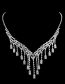 Fashion Necklace + Earrings Geometric Rhinestone Drop Earrings Necklace Set