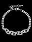 Fashion Silver Geometric Diamond Drop Earrings Necklace Bracelet Set