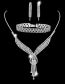 Fashion 776+446 Stud Earrings Alloy Diamond Geometric Drop Earrings Bracelet Necklace Set