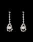 Fashion Silver Geometric Diamond Drop Earrings Necklace Set