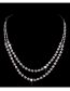 Fashion White Geometric Diamond Drop Earrings Necklace Set