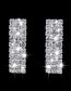 Fashion White Geometric Diamond Stud Necklace Set