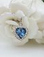 Fashion 010 Sea Blue Alloy Set Heart Diamond Stud Earrings Bracelet Ring Necklace Set
