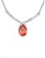 Fashion Water Lotus Red Alloy Drop Diamond Necklace