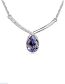 Fashion Deep Purple Alloy Drop Diamond Necklace
