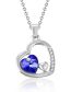 Fashion Light Blue Alloy Set Heart Zirconium Necklace