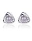 Fashion Golden White Alloy Pearl Triangle Stud Earrings