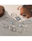 Fashion 1# Geometric Engraved Gemstone Ring Set