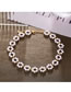Fashion Gold Geometric Pearl Flower Bracelet