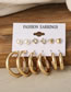 Fashion 3# Alloy Diamond Geometric Earrings Set