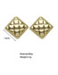 Fashion Gold Alloy Diamond Square Stud Earrings