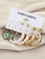 Fashion 2# Alloy Drop Oil Love Pearl Earring Set