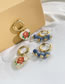 Fashion Heart + Beads Pure Copper Drip Oil Rose Heart Bead Asymmetric Earrings