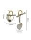 Fashion Two-color Pure Copper Colorblock Heart Asymmetric Stud Earrings