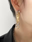 Fashion Two-color Solid Copper Strap Colorblock Earrings