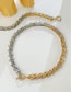 Fashion Gold+silver Alloy Colorblock Chain Ot Buckle Necklace