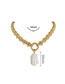 Fashion Gold Alloy Shaped Pearl Chain Necklace