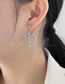 Fashion Silver Brass Diamond Snowflake Stud Earrings