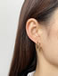Fashion White Brass Inset Zirconium Round Earrings