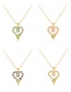 Fashion White Bronze Zircon Dripping Serpentine Heart Pendant Necklace