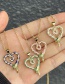 Fashion Lake Green Bronze Zircon Dripping Serpentine Heart Pendant Necklace