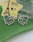 Fashion Golden Suit Alloy Diamond Heart Stud Necklace Set