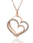 Fashion Golden Suit Alloy Diamond Heart Stud Necklace Set