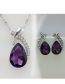 Fashion Sapphire Alloy Diamond Geometric Stud Necklace Set