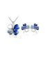 Fashion Light Blue Alloy Diamond Geometric Stud Necklace Set