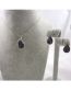 Fashion Purple Alloy Diamond Geometric Stud Necklace Set