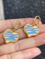 Fashion Color Alloy Drip Oil Contrast Color Heart Earrings