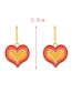Fashion Pink Alloy Drip Oil Contrast Color Heart Earrings