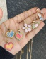 Fashion Pink-2 Alloy Drip Oil Flower Letter Love Pendant Necklace