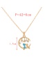 Fashion Blue Alloy Drop Oil Set Diamond Cat Pendant Necklace