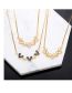 Fashion Black Brass Diamond Heart Necklace