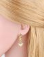 Fashion B Pure Copper Heart Chain Stud Earrings