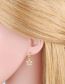 Fashion Black Brass Diamond Pentagram Stud Earrings