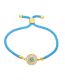 Fashion Light Blue Brass-inlaid Zirconium Pentagram Circle Bracelet
