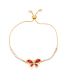 Fashion Pink Brass Diamond Butterfly Pull Bracelet