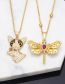 Fashion Dragonfly Brass And Diamond Dragonfly Necklace