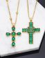 Fashion B Brass Diamond Cross Necklace